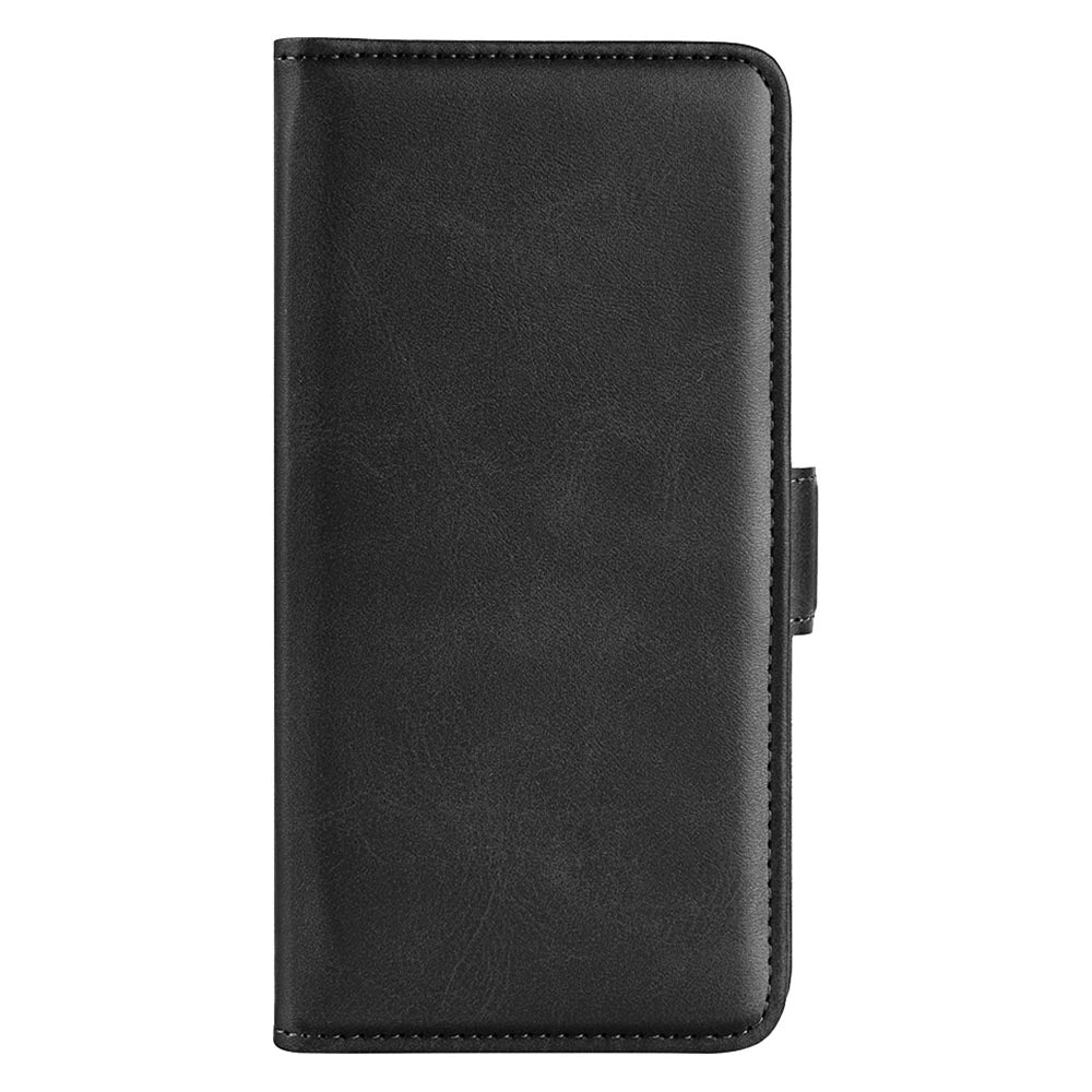 For Samsung Galaxy F34 5G / M34 5G Calf Texture Phone Case Supporting Stand Wallet Leather Phone Cover - Black