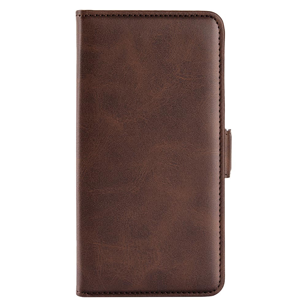 For Samsung Galaxy F34 5G / M34 5G Calf Texture Phone Case Supporting Stand Wallet Leather Phone Cover - Brown