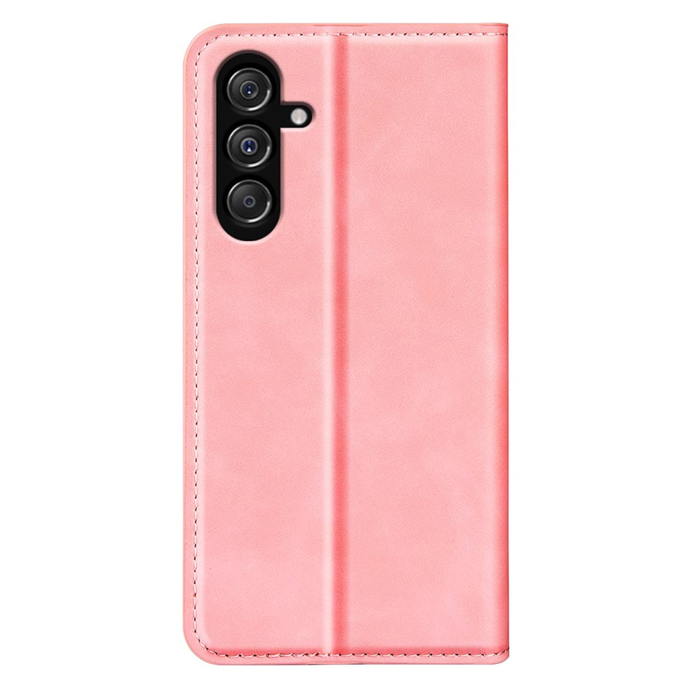 For Samsung Galaxy F34 5G / M34 5G Anti-Scratch Skin-touch Wallet PU Leather Phone Case Stand Mobile Phone Cover - Pink