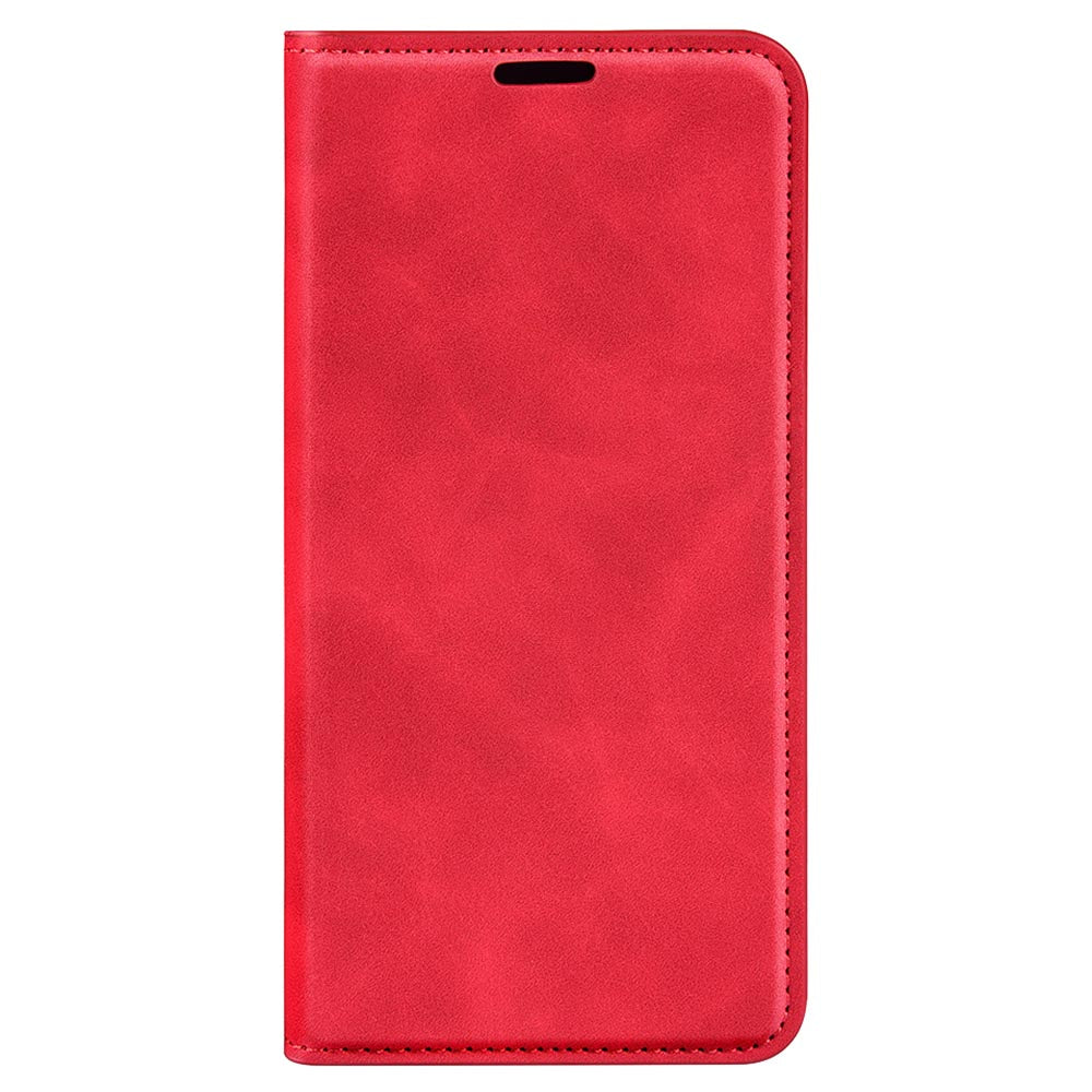 For Samsung Galaxy F34 5G / M34 5G Anti-Scratch Skin-touch Wallet PU Leather Phone Case Stand Mobile Phone Cover - Red