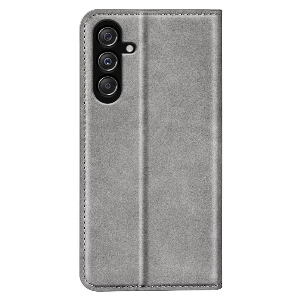 For Samsung Galaxy F34 5G / M34 5G Anti-Scratch Skin-touch Wallet PU Leather Phone Case Stand Mobile Phone Cover - Grey