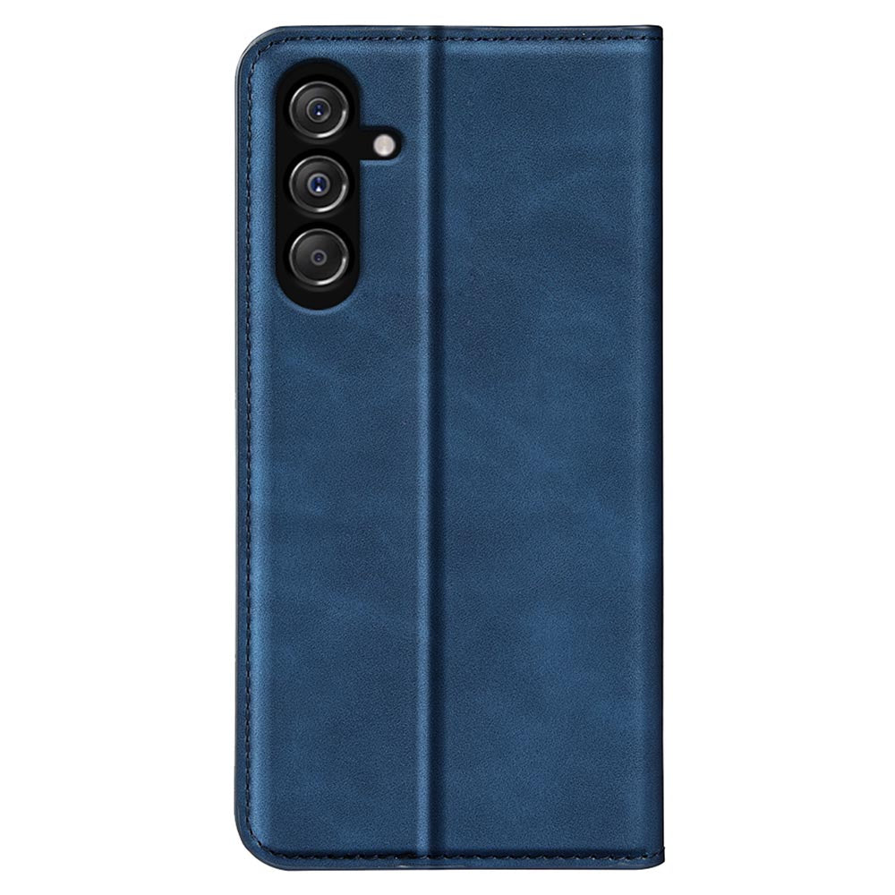 For Samsung Galaxy F34 5G / M34 5G Anti-Scratch Skin-touch Wallet PU Leather Phone Case Stand Mobile Phone Cover - Blue