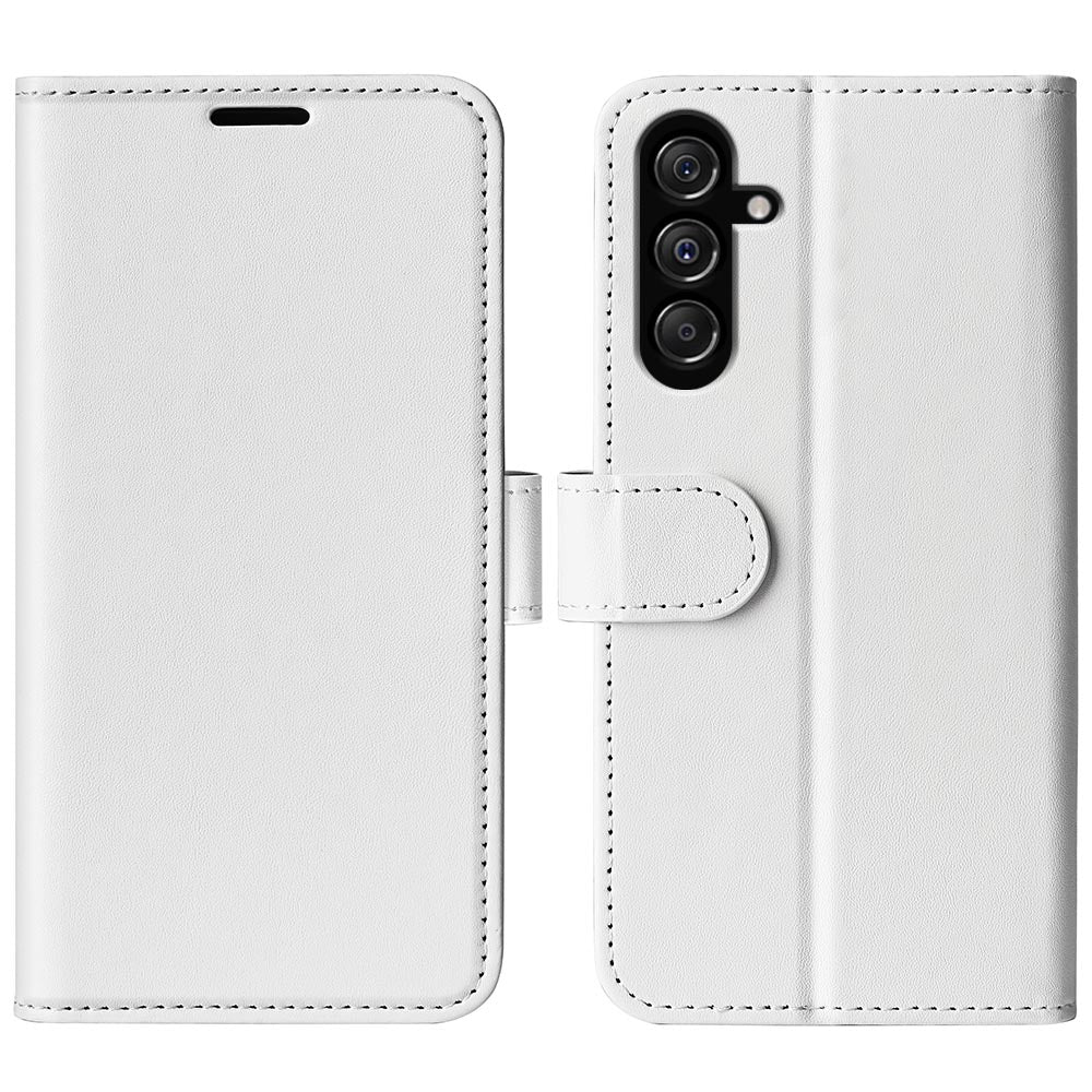 For Samsung Galaxy F34 5G / M34 5G Anti-Scratch PU Leather Cell Phone Cover Stand Crazy Horse Texture Wallet Case - White