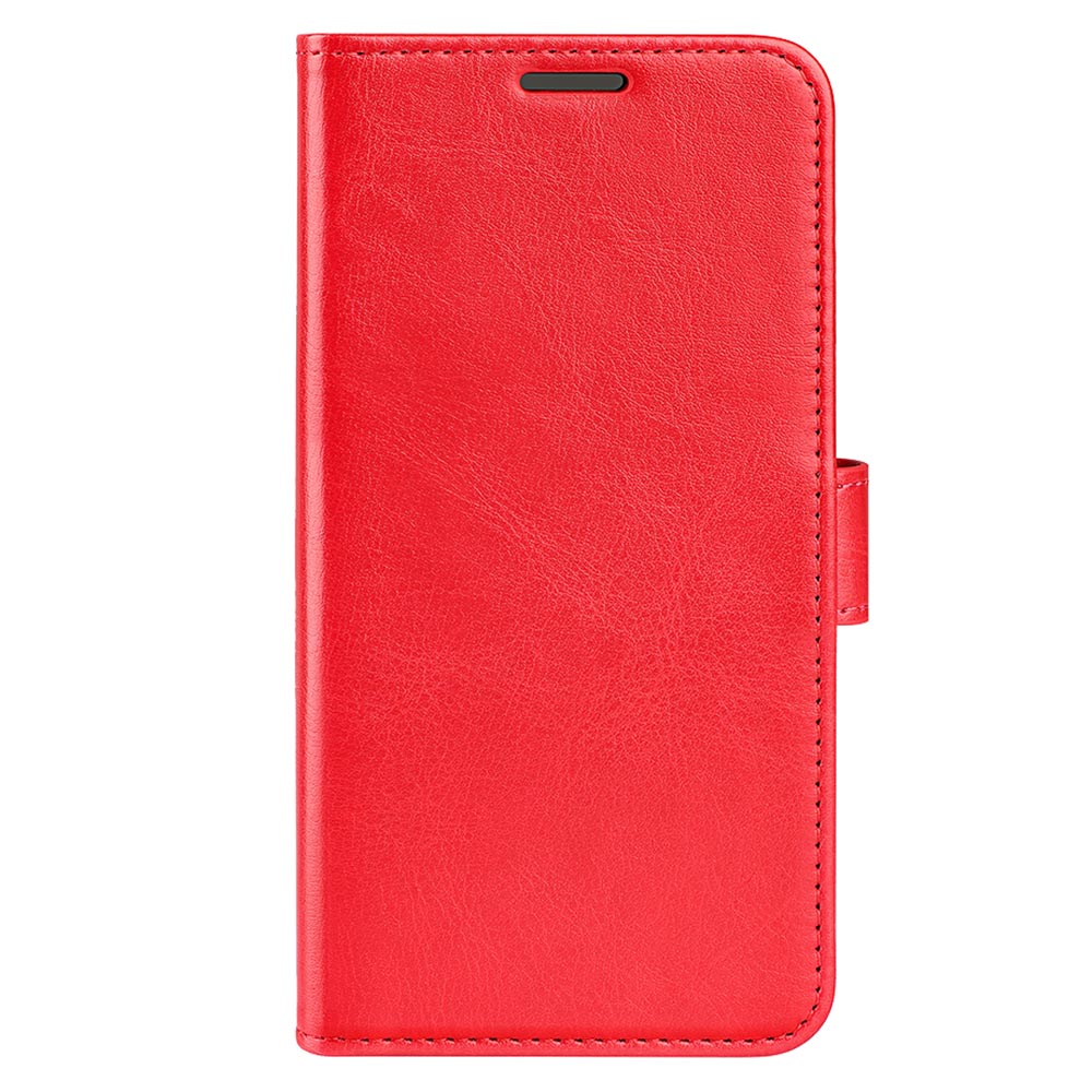 For Samsung Galaxy F34 5G / M34 5G Anti-Scratch PU Leather Cell Phone Cover Stand Crazy Horse Texture Wallet Case - Red