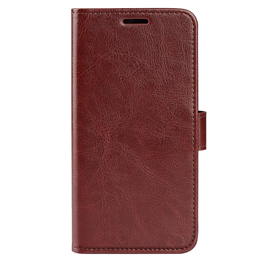 For Samsung Galaxy F34 5G / M34 5G Anti-Scratch PU Leather Cell Phone Cover Stand Crazy Horse Texture Wallet Case - Brown