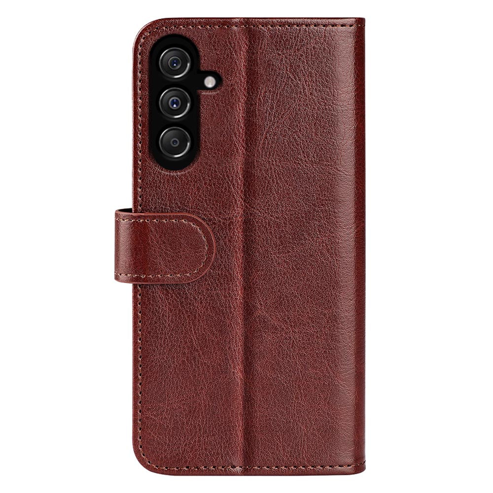 For Samsung Galaxy F34 5G / M34 5G Anti-Scratch PU Leather Cell Phone Cover Stand Crazy Horse Texture Wallet Case - Brown