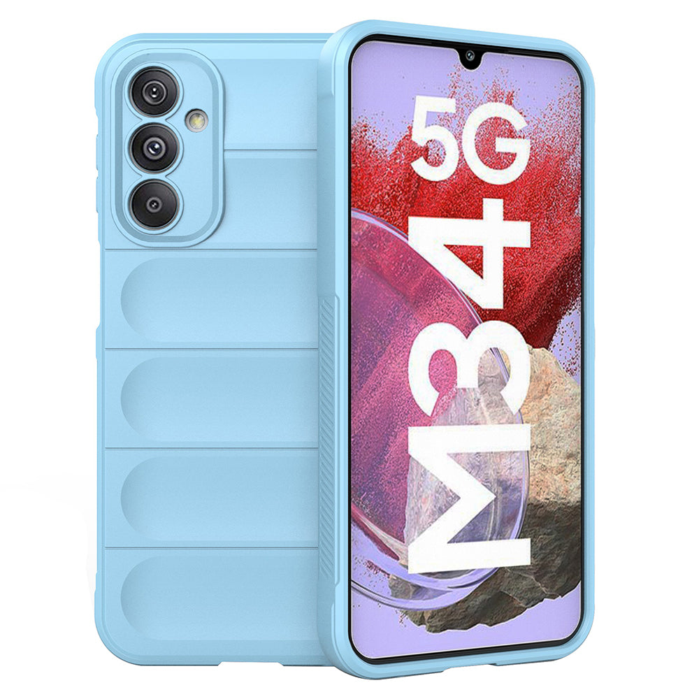 Drop-Proof Phone Case for Samsung Galaxy F34 5G / M34 5G Protective Rugged TPU Phone Cover - Baby Blue