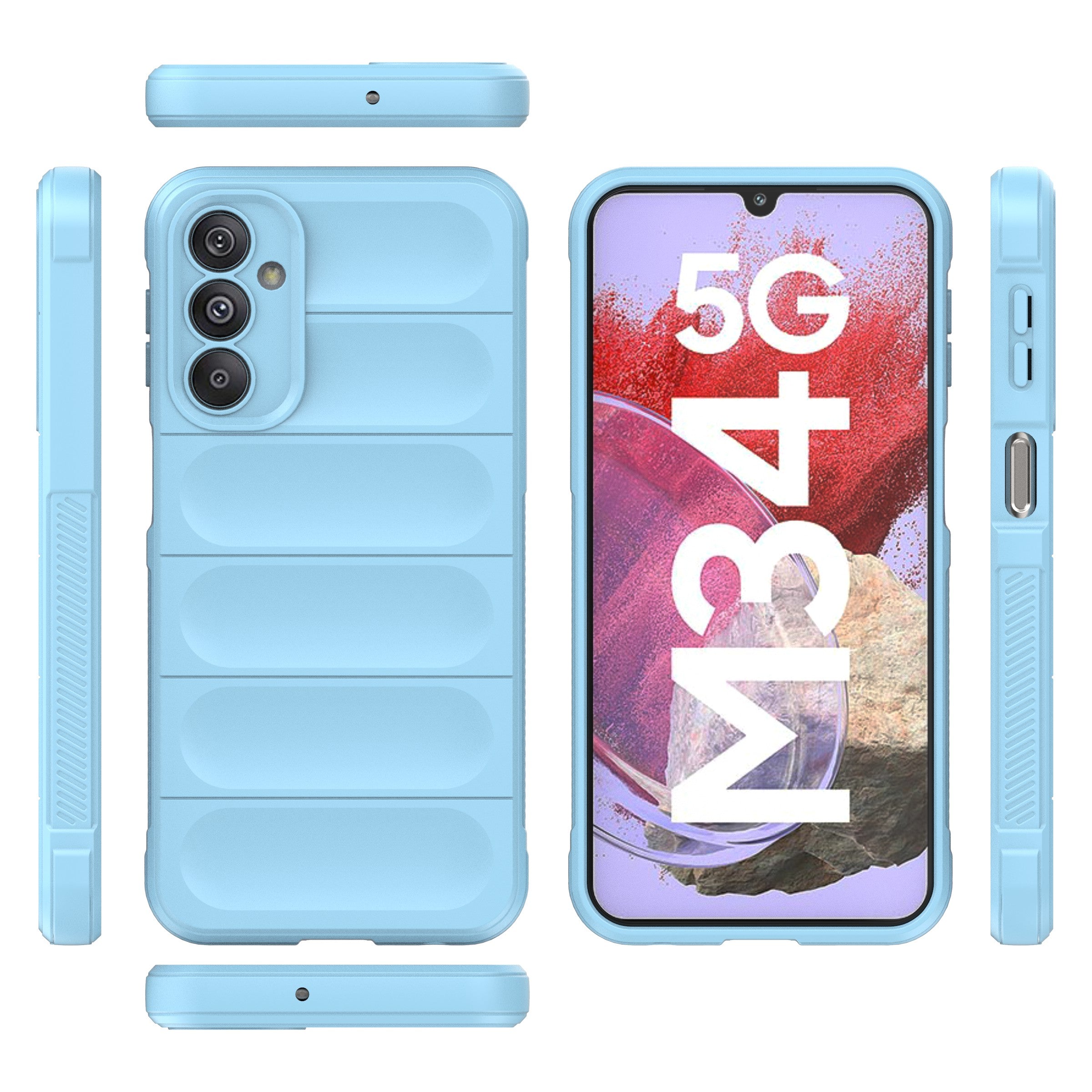 Drop-Proof Phone Case for Samsung Galaxy F34 5G / M34 5G Protective Rugged TPU Phone Cover - Baby Blue