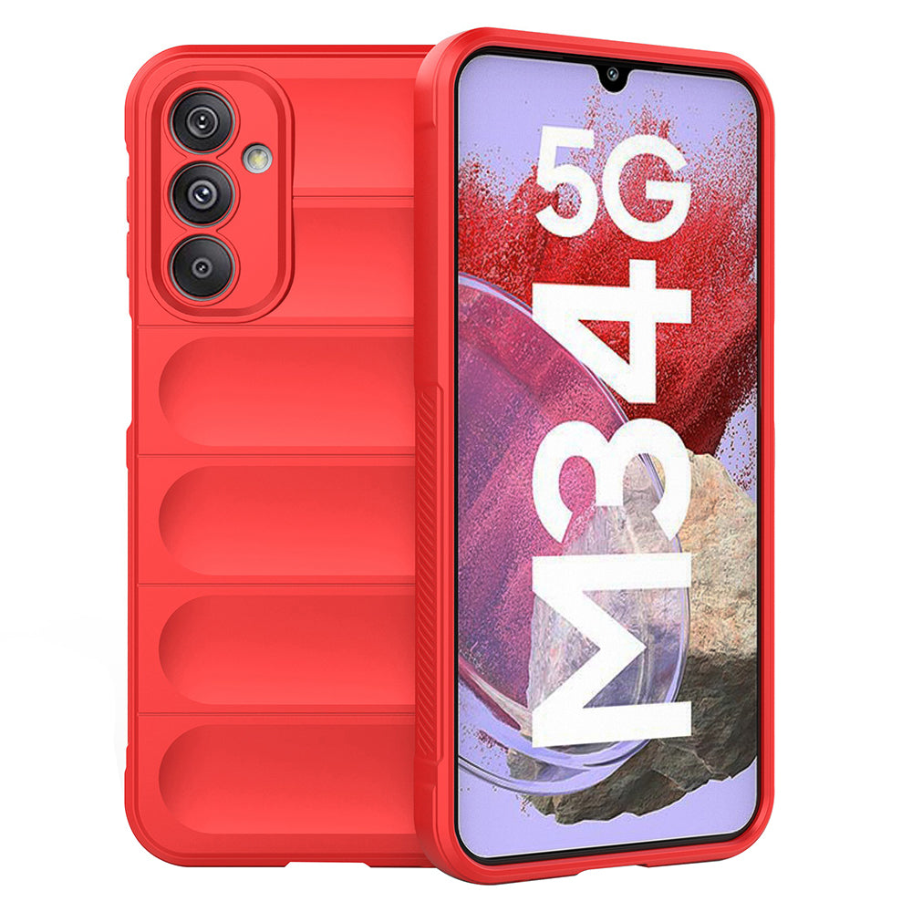 Drop-Proof Phone Case for Samsung Galaxy F34 5G / M34 5G Protective Rugged TPU Phone Cover - Red