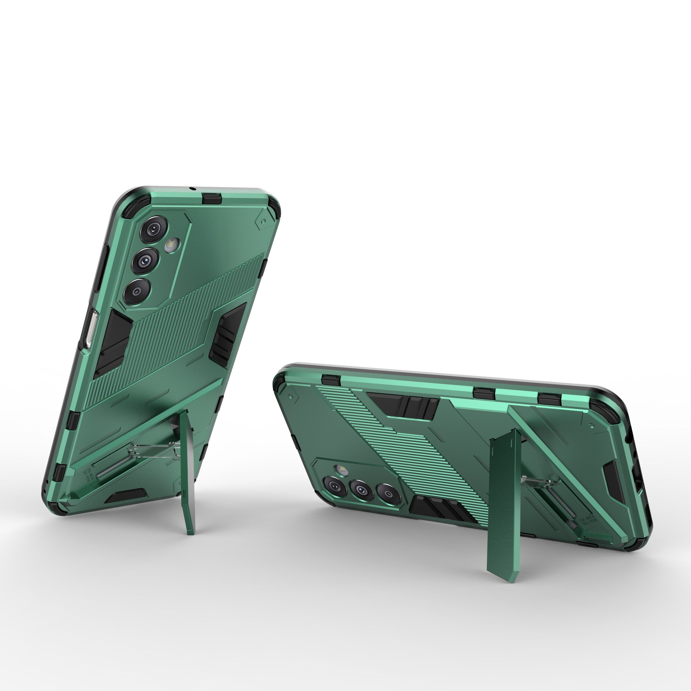 For Samsung Galaxy F34 5G / M34 5G Anti-drop Phone Case PC+TPU Back Cover with Kickstand - Green