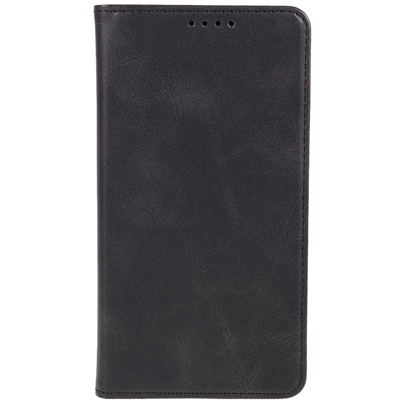 PU Leather Phone Case for Samsung Galaxy F34 5G / M34 5G Calf Texture Magnetic Closing Stand Wallet Cover - Black