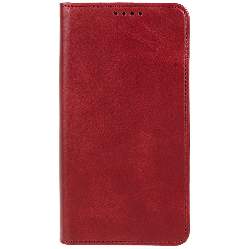 PU Leather Phone Case for Samsung Galaxy F34 5G / M34 5G Calf Texture Magnetic Closing Stand Wallet Cover - Red