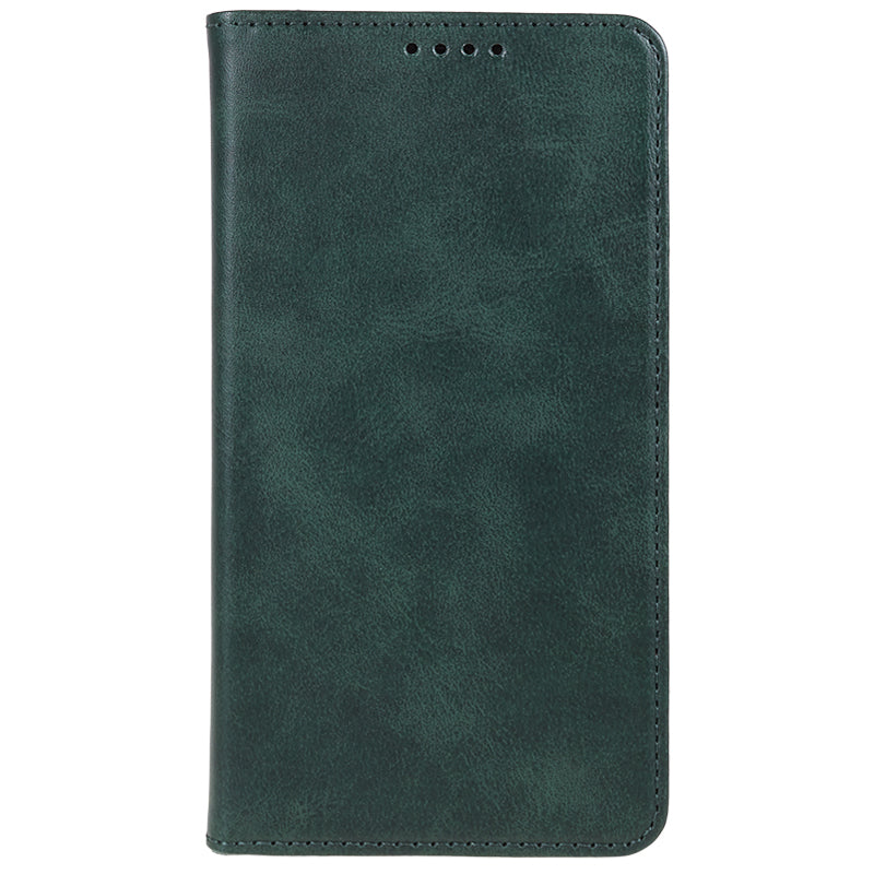 PU Leather Phone Case for Samsung Galaxy F34 5G / M34 5G Calf Texture Magnetic Closing Stand Wallet Cover - Green