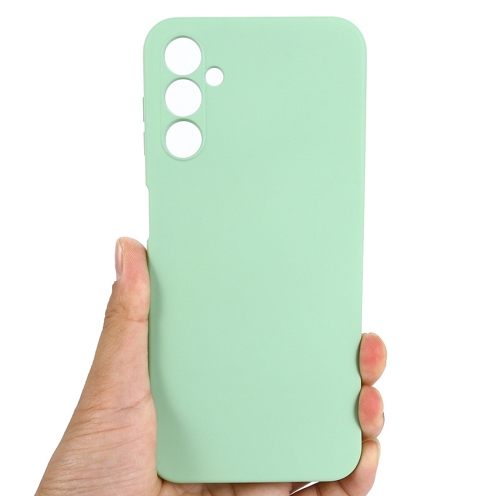 Liquid Silicone Phone Case for Samsung Galaxy F34 5G / M34 5G , Soft Lining Shockproof Phone Cover Shell - Green