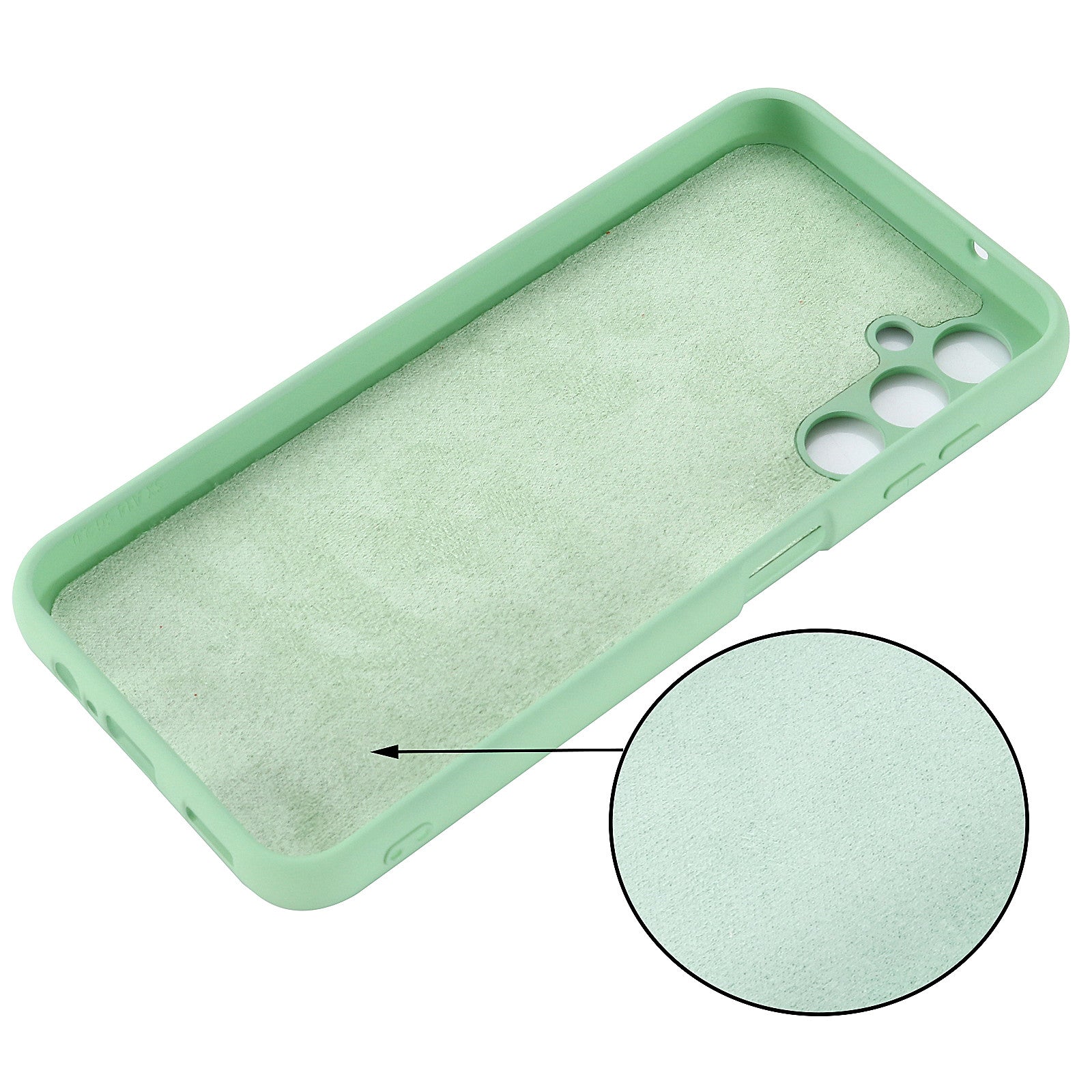 Liquid Silicone Phone Case for Samsung Galaxy F34 5G / M34 5G , Soft Lining Shockproof Phone Cover Shell - Green