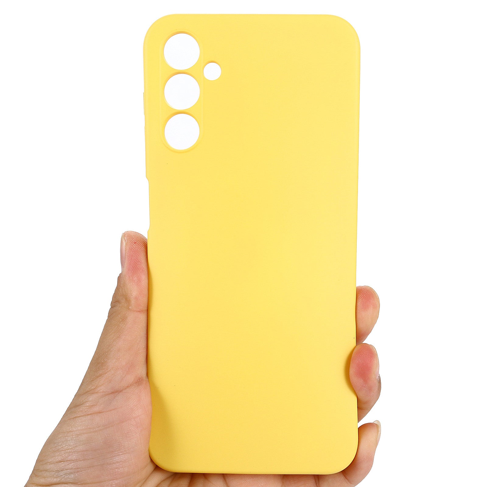 Liquid Silicone Phone Case for Samsung Galaxy F34 5G / M34 5G , Soft Lining Shockproof Phone Cover Shell - Yellow