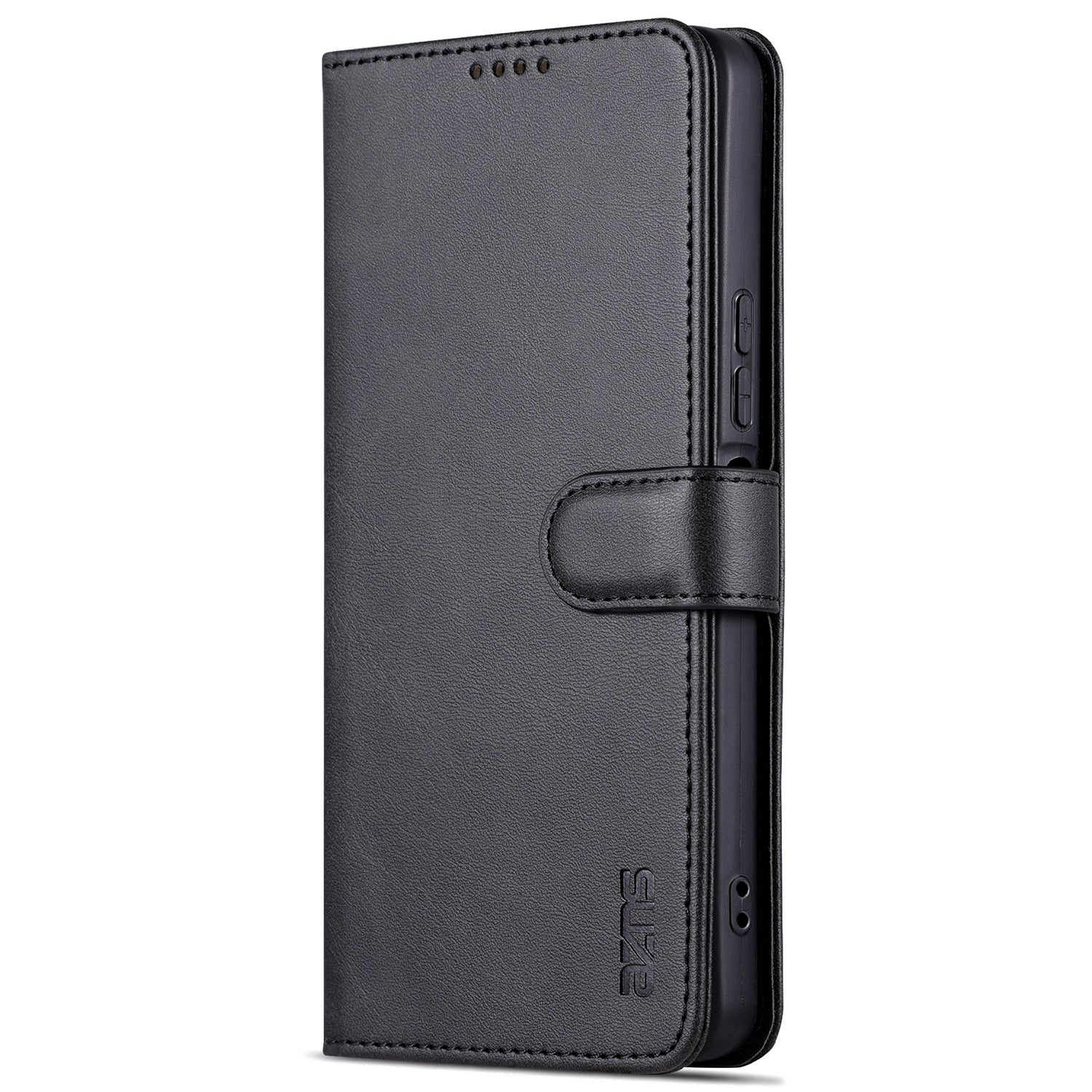 AZNS For vivo Y35 5G / Y56 5G / Y02s 4G / Y16 4G PU Leather Phone Case Support Stand Wallet Cover - Black