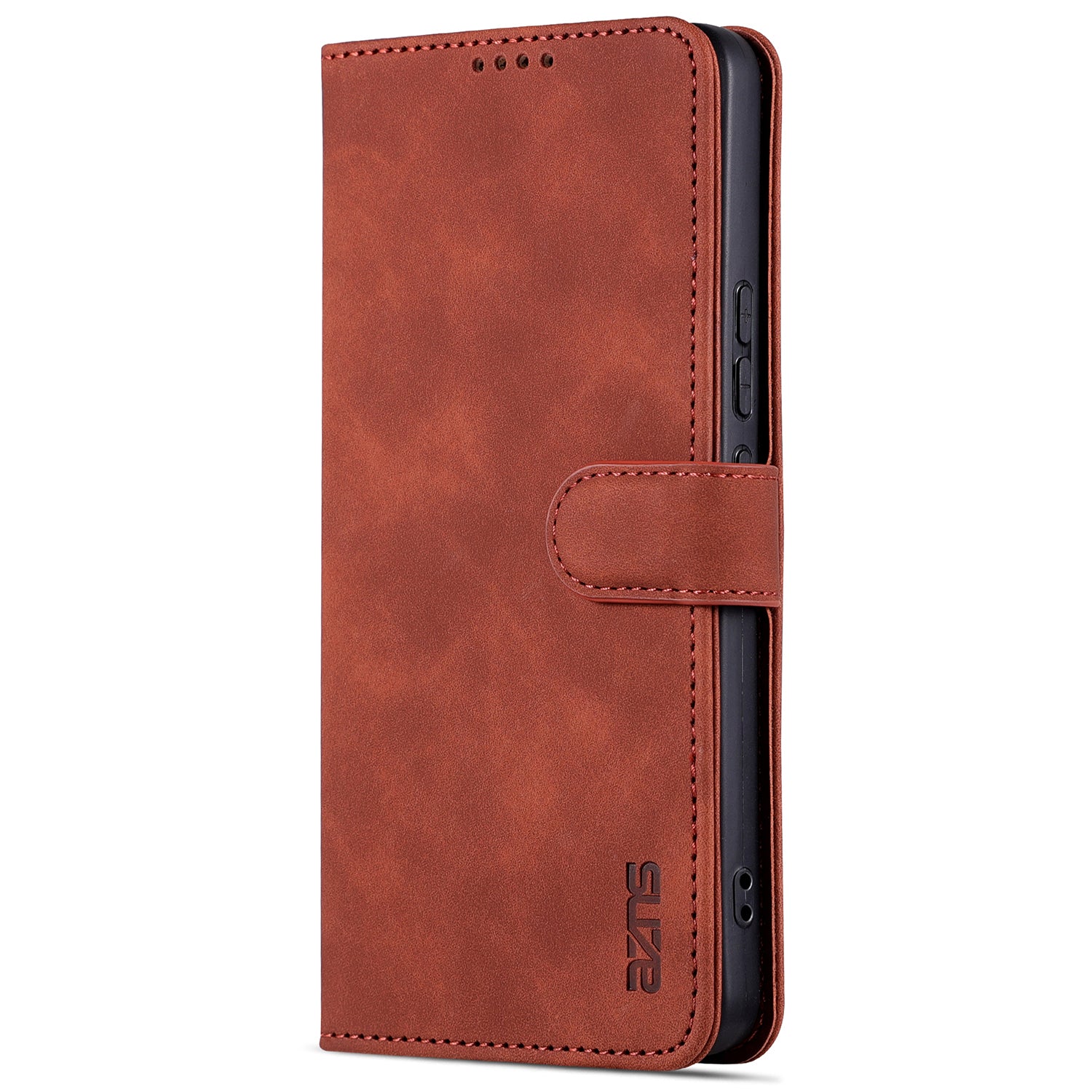 AZNS For vivo Y35 5G / Y56 5G / Y02s 4G / Y16 4G PU Leather Phone Case Support Stand Wallet Cover - Brown