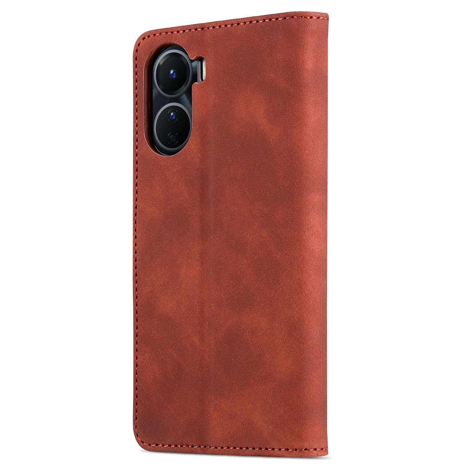 AZNS For vivo Y35 5G / Y56 5G / Y02s 4G / Y16 4G PU Leather Phone Case Support Stand Wallet Cover - Brown