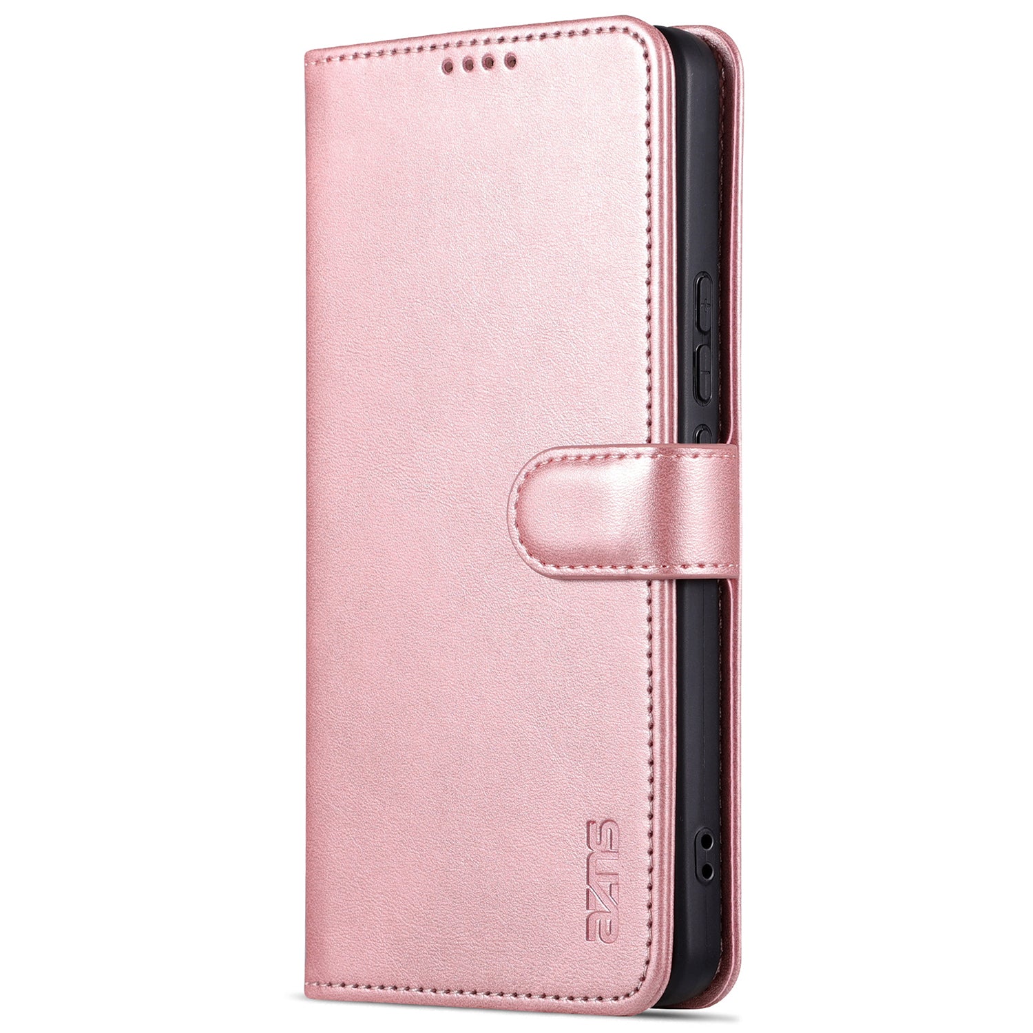 AZNS For vivo Y35 5G / Y56 5G / Y02s 4G / Y16 4G PU Leather Phone Case Support Stand Wallet Cover - Rose Gold