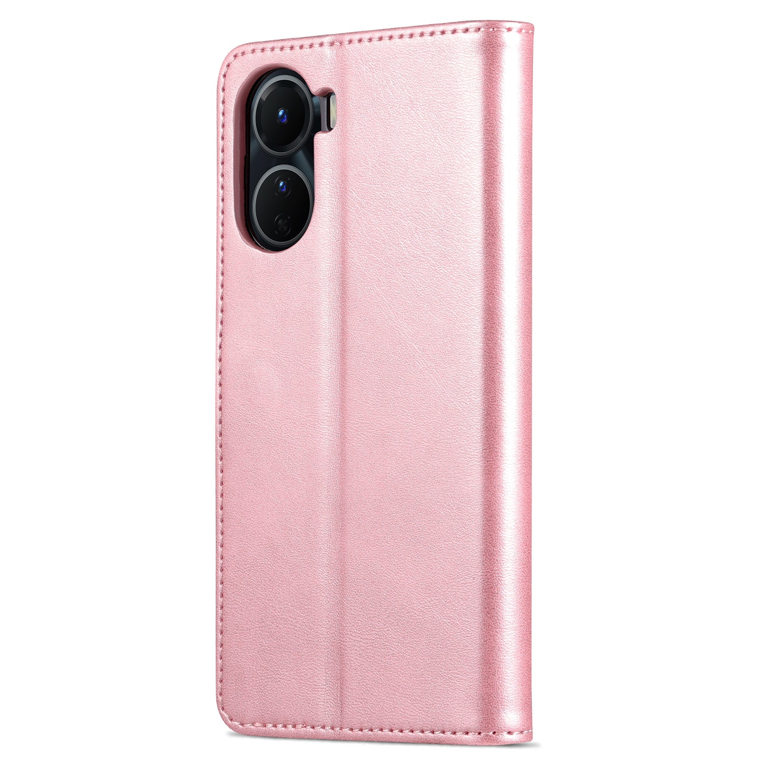 AZNS For vivo Y35 5G / Y56 5G / Y02s 4G / Y16 4G PU Leather Phone Case Support Stand Wallet Cover - Rose Gold