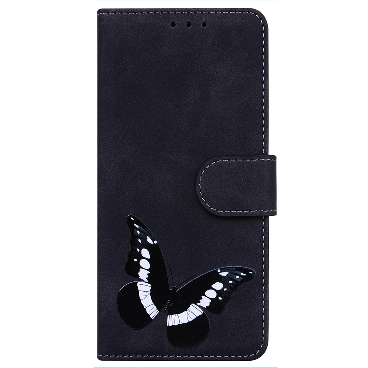 Stand Shell for Samsung Galaxy M34 5G / F34 5G , Flip Cover Butterfly Printing Phone Wallet PU Leather Case - Black