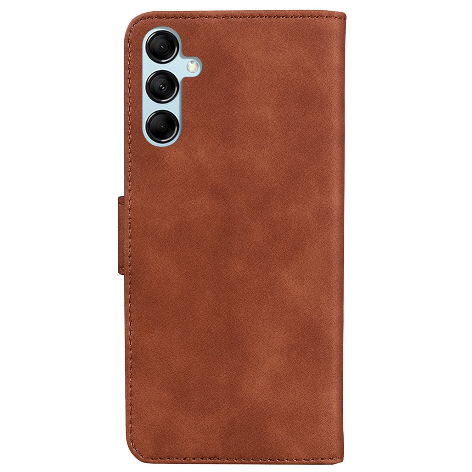 Stand Shell for Samsung Galaxy M34 5G / F34 5G , Flip Cover Butterfly Printing Phone Wallet PU Leather Case - Brown