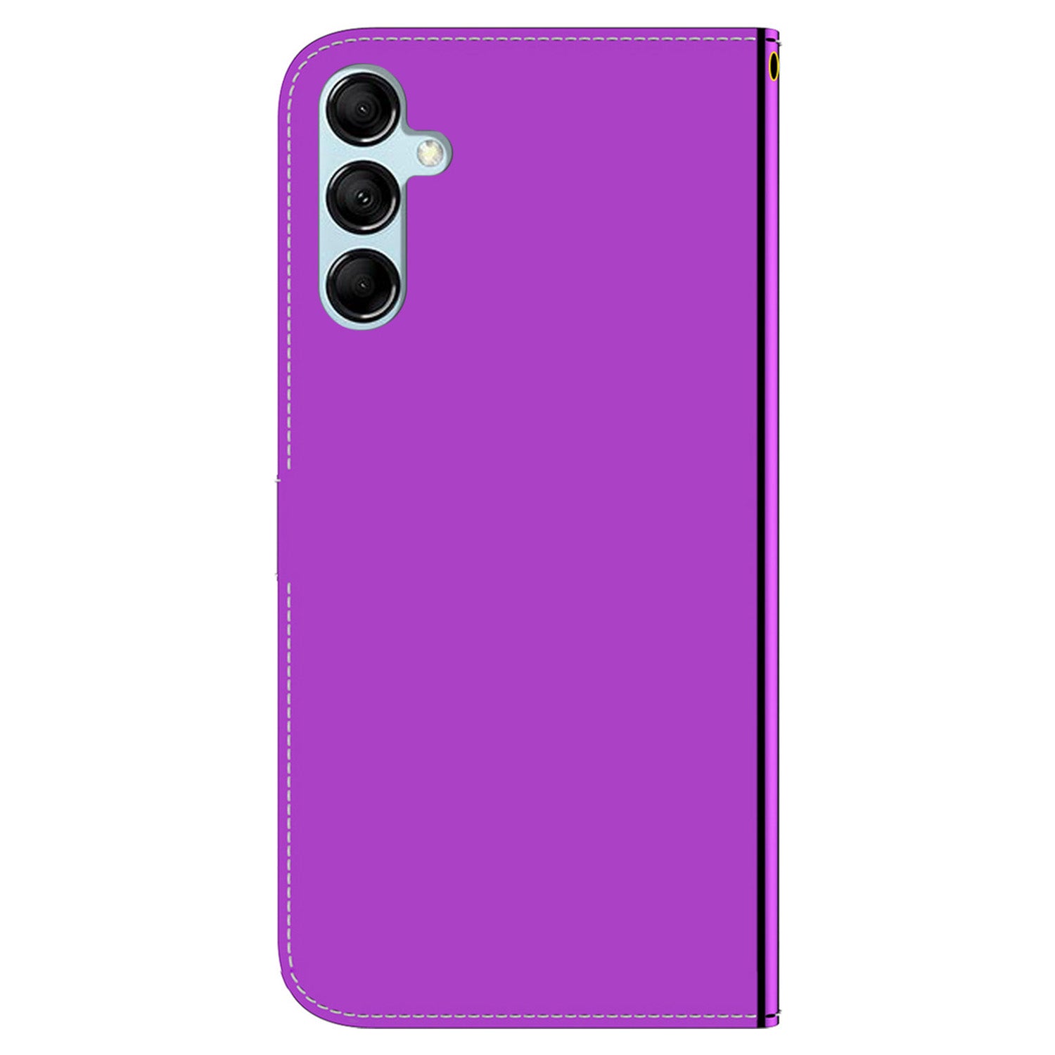 Leather Wallet Cover for Samsung Galaxy M34 5G / F34 5G , Mirror-Like Surface Horizontal Stand Phone Case - Purple