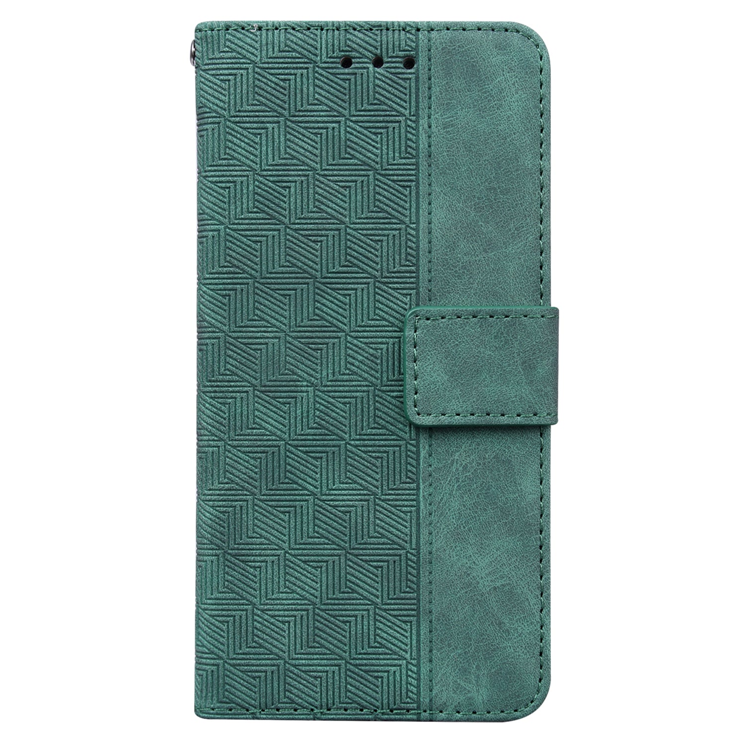 Phone Cover for Samsung Galaxy M34 5G / F34 5G , Wallet Stand PU Leather Geometry Imprinted Case - Green