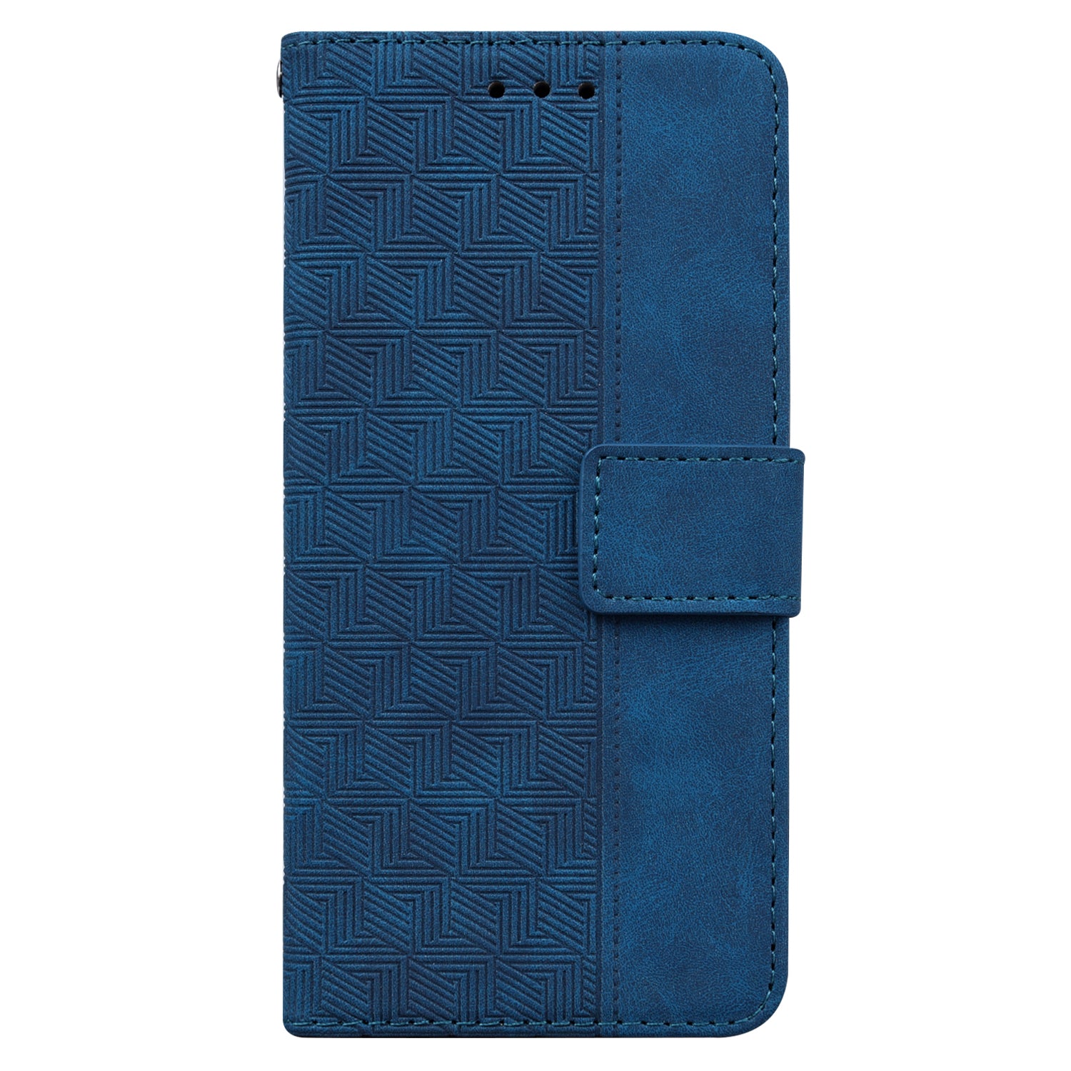 Phone Cover for Samsung Galaxy M34 5G / F34 5G , Wallet Stand PU Leather Geometry Imprinted Case - Blue