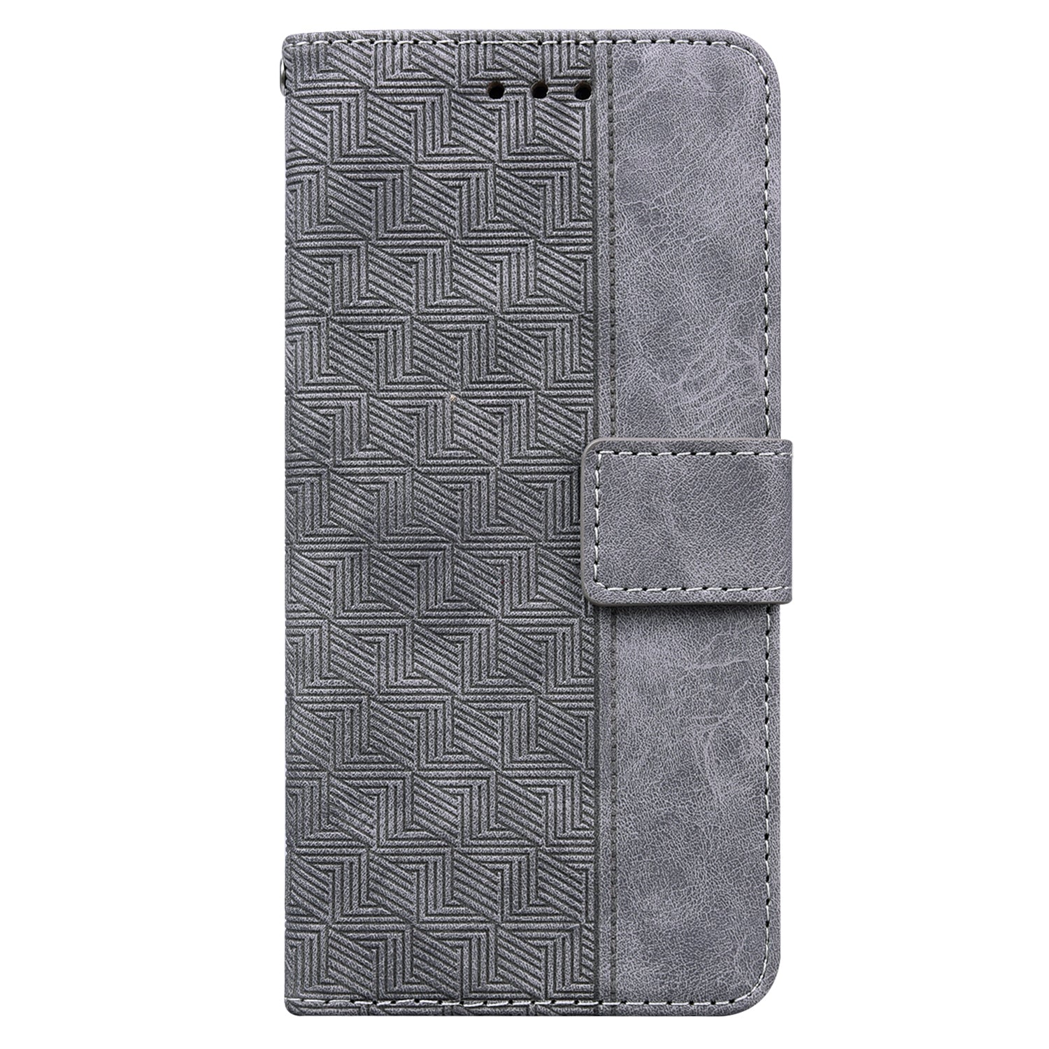 Phone Cover for Samsung Galaxy M34 5G / F34 5G , Wallet Stand PU Leather Geometry Imprinted Case - Grey