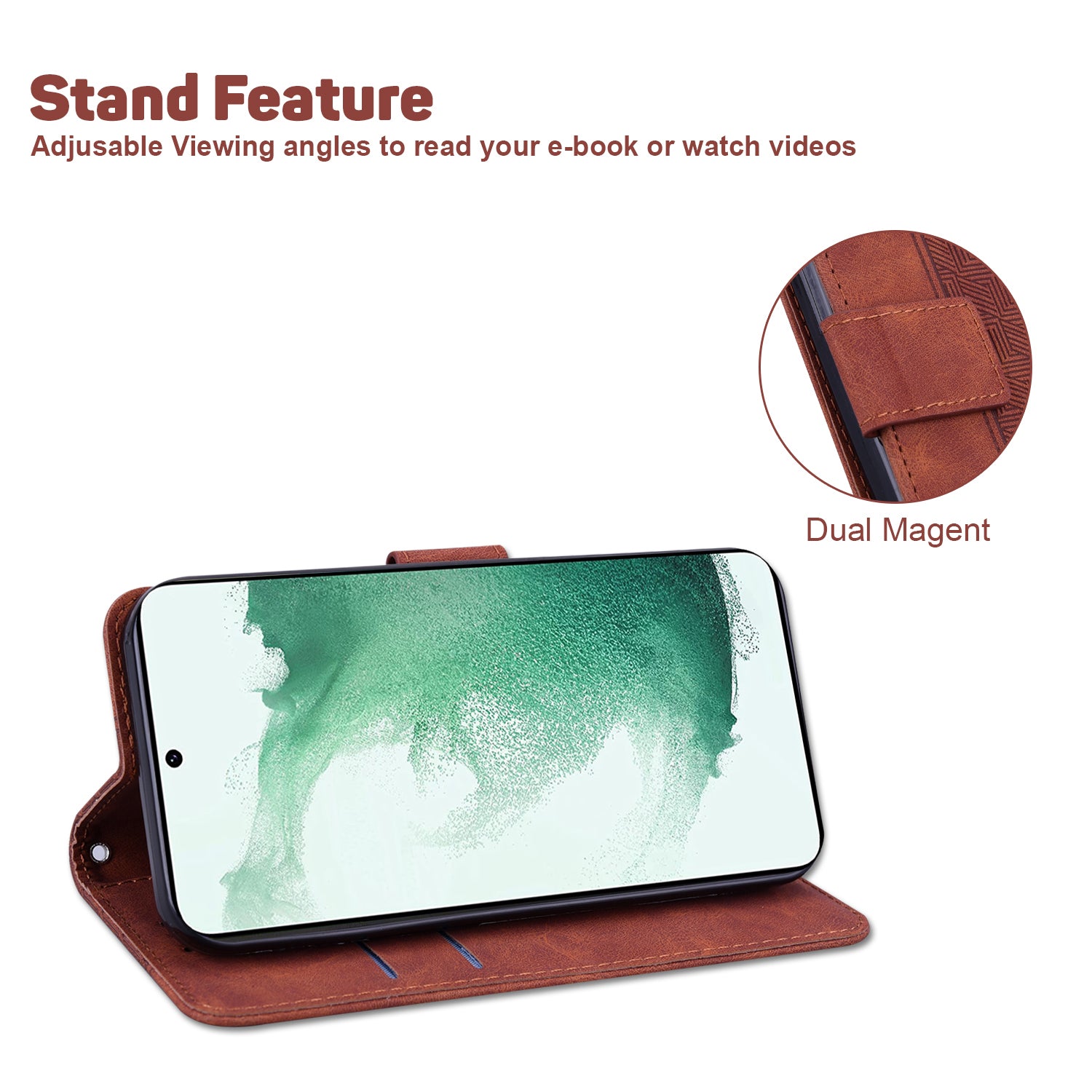 Phone Cover for Samsung Galaxy M34 5G / F34 5G , Wallet Stand PU Leather Geometry Imprinted Case - Brown