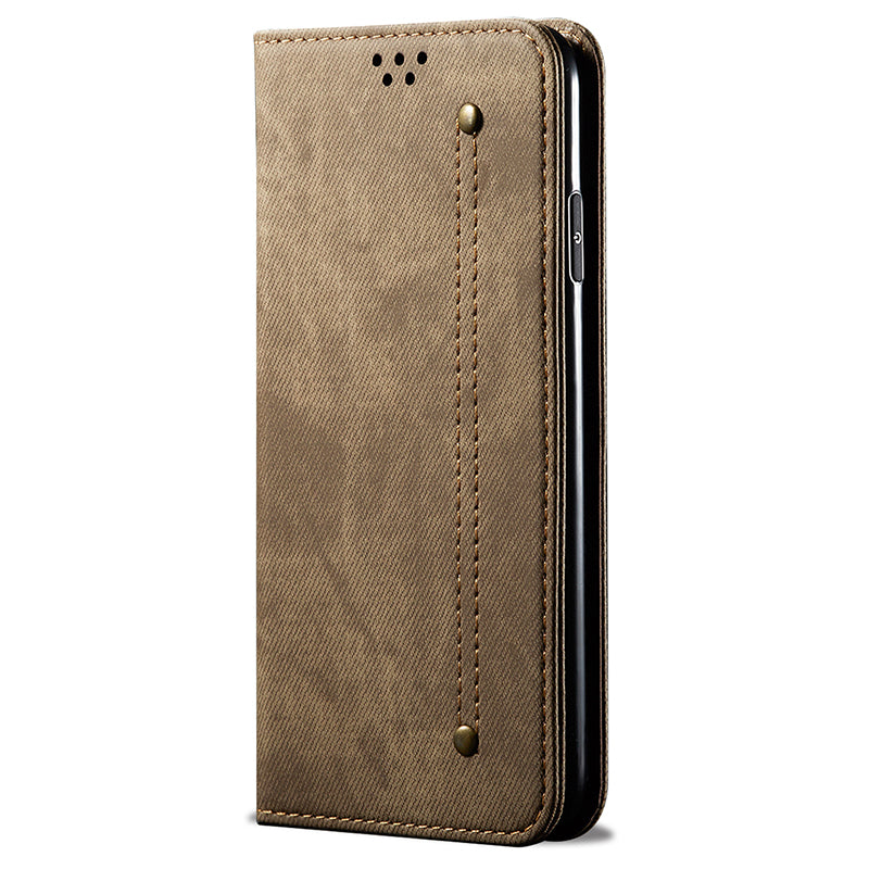 Wallet Phone Cover for Samsung Galaxy F34 5G / M34 5G Case Stand Leather Phone Shell - Khaki