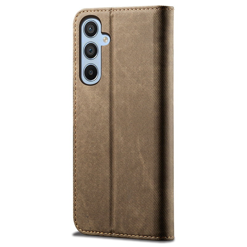 Wallet Phone Cover for Samsung Galaxy F34 5G / M34 5G Case Stand Leather Phone Shell - Khaki