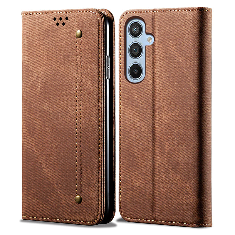 Wallet Phone Cover for Samsung Galaxy F34 5G / M34 5G Case Stand Leather Phone Shell - Coffee