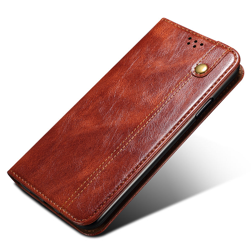 For Samsung Galaxy F34 5G / M34 5G Case Slim-Fit PU Leather Stand Wallet Leather Phone Shell - Brown