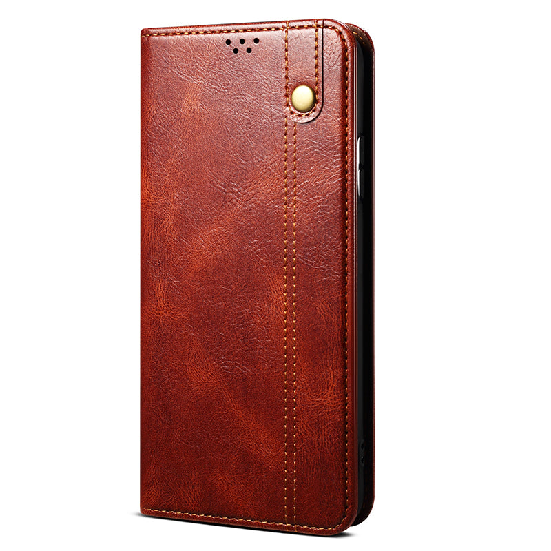 For Samsung Galaxy F34 5G / M34 5G Case Slim-Fit PU Leather Stand Wallet Leather Phone Shell - Brown