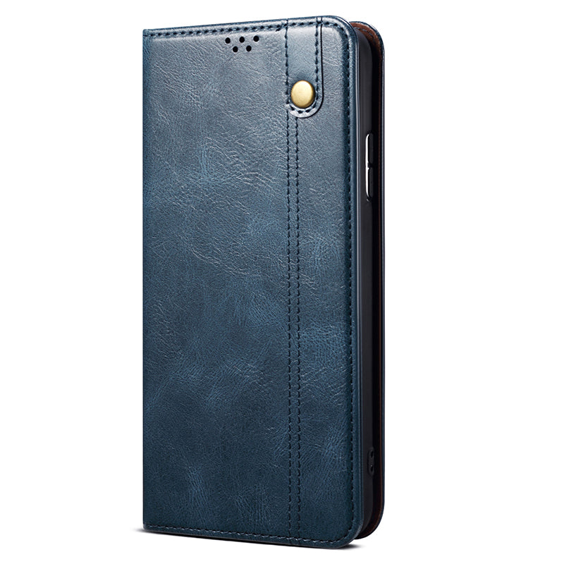 For Samsung Galaxy F34 5G / M34 5G Case Slim-Fit PU Leather Stand Wallet Leather Phone Shell - Blue