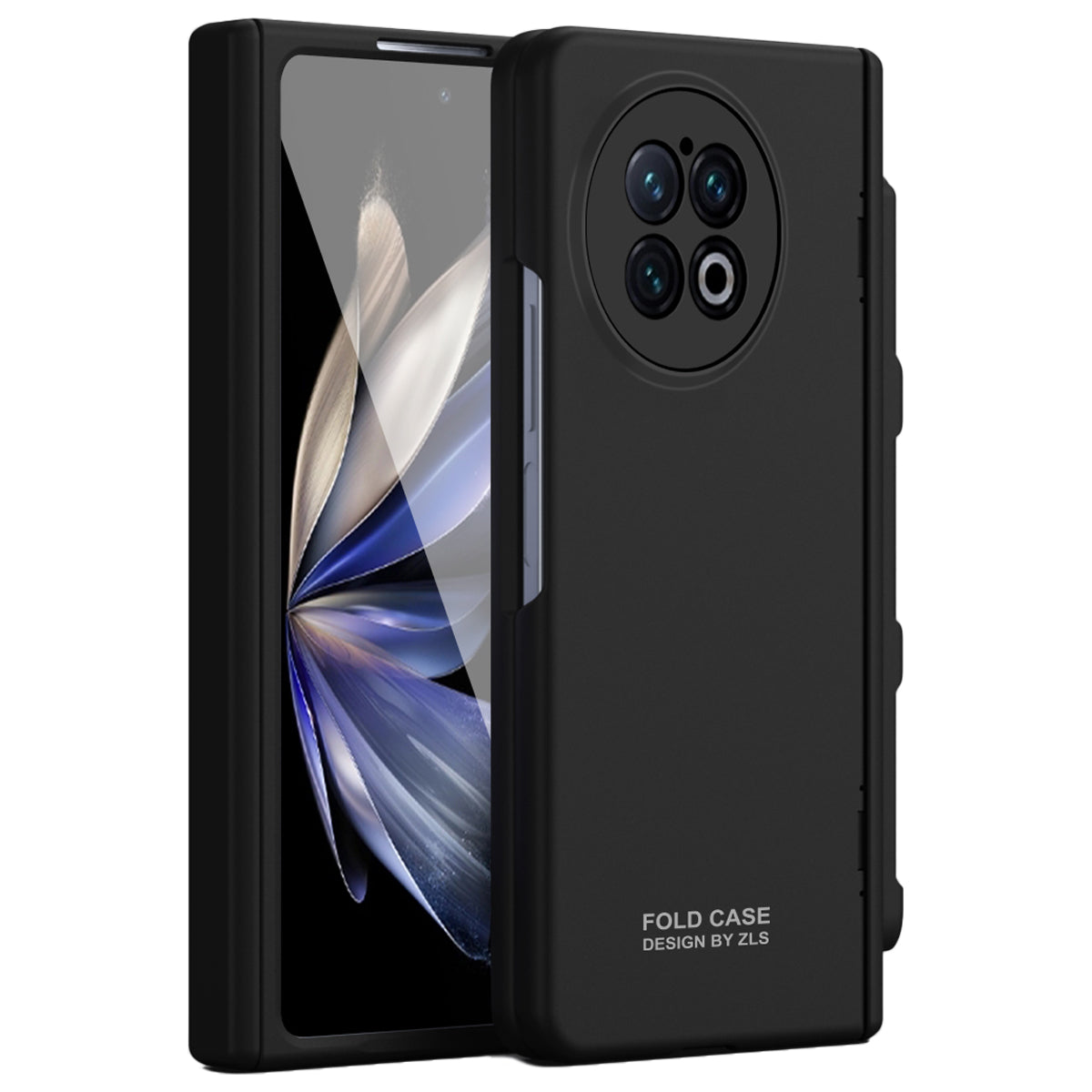 For vivo X Fold2 Case Anti-Scratch Hard PC Phone Cover with Tempered Glass Film / Stylus - Black