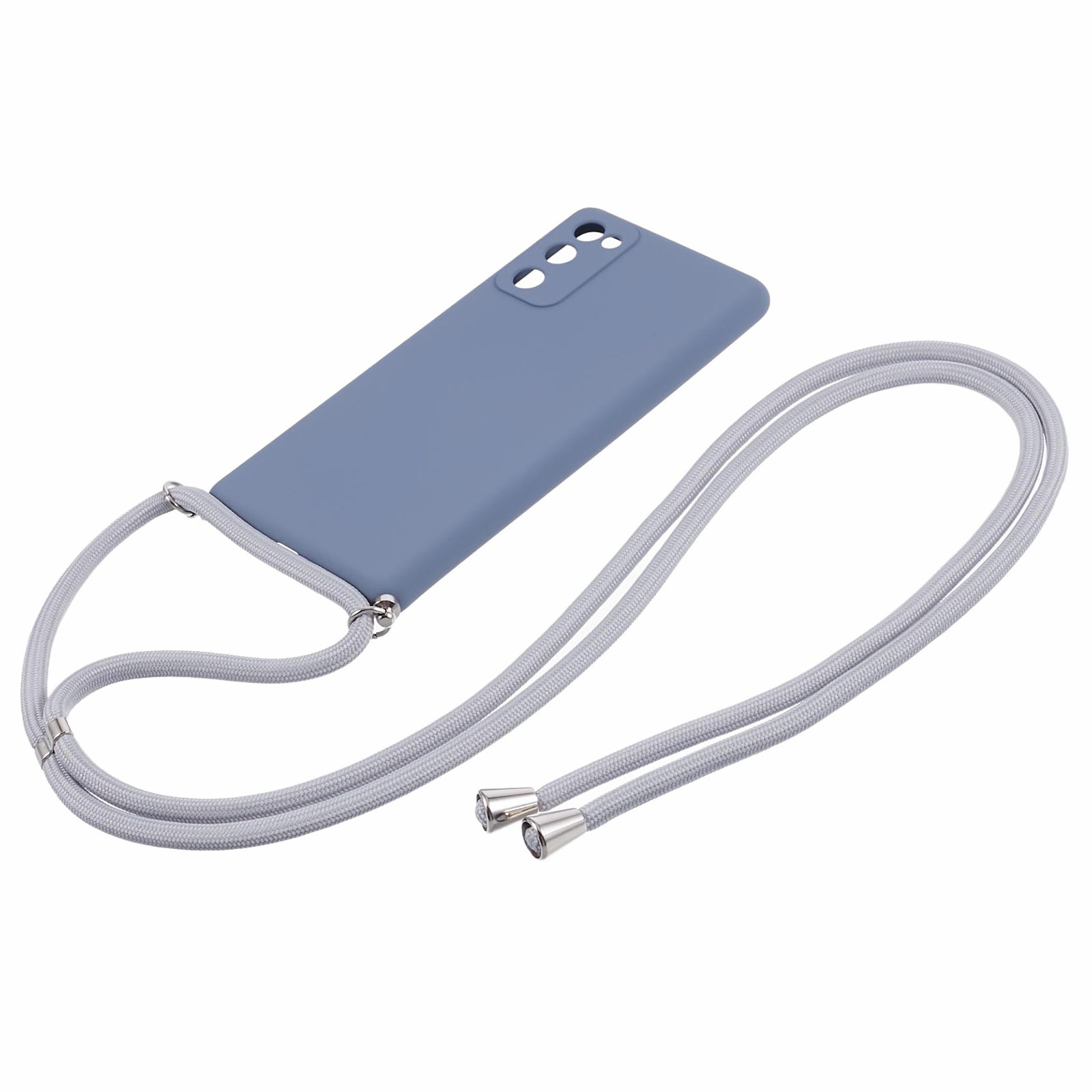 For Samsung Galaxy S20 FE / FE 5G / S20 Lite / S20 FE 2022 Case Rubberized TPU Cover with Long Lanyard - Lavender Grey