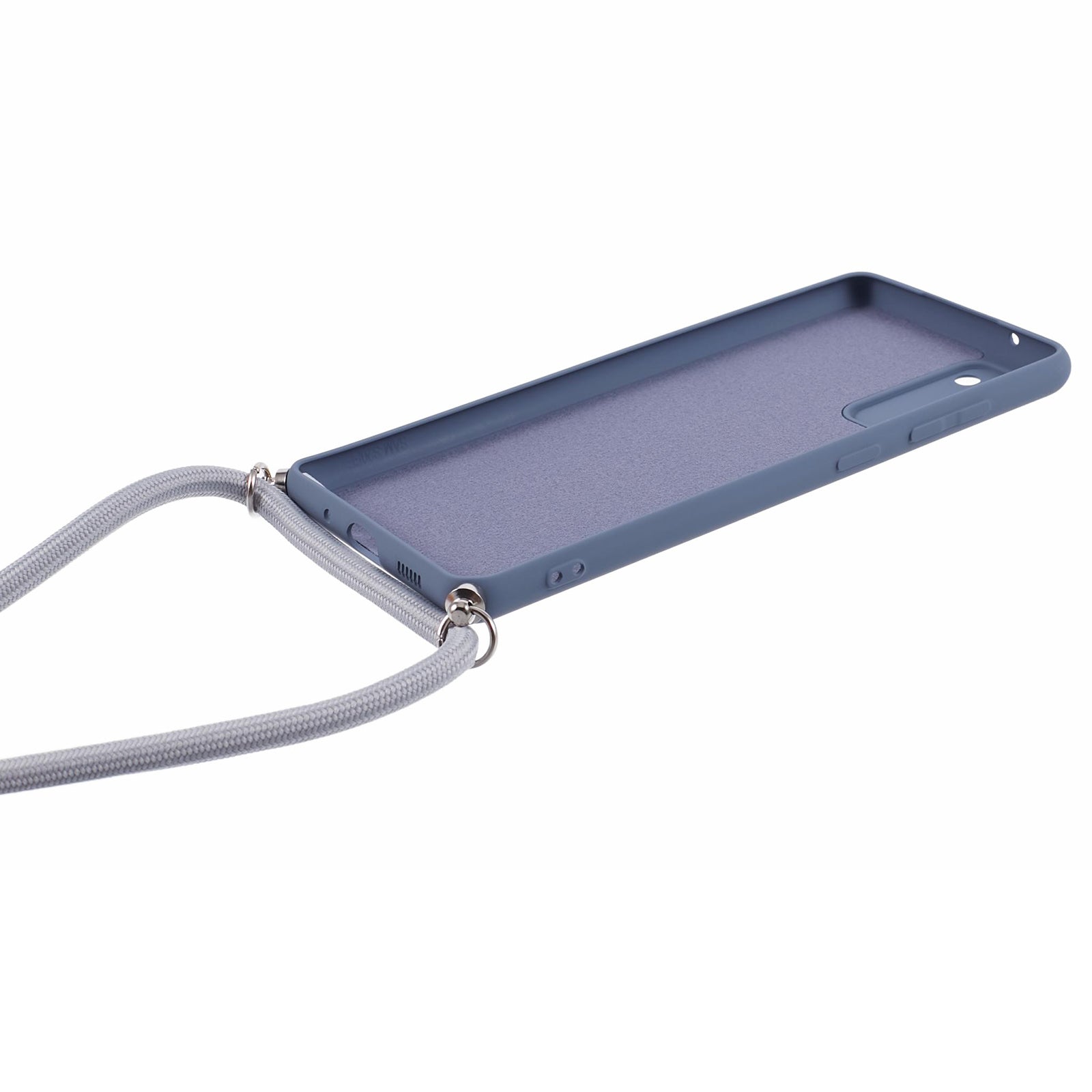 For Samsung Galaxy S20 FE / FE 5G / S20 Lite / S20 FE 2022 Case Rubberized TPU Cover with Long Lanyard - Lavender Grey