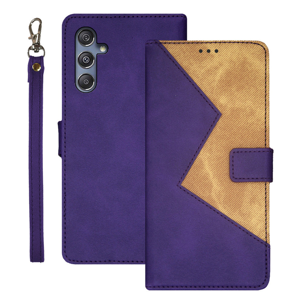 IDEWEI For Samsung Galaxy M34 5G / F34 5G Case Stand Phone Cover with Card Slots - Purple