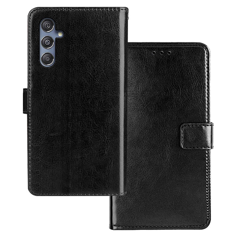 IDEWEI For Samsung Galaxy M34 5G / F34 5G Case Wallet Stand Leather Cover - Black