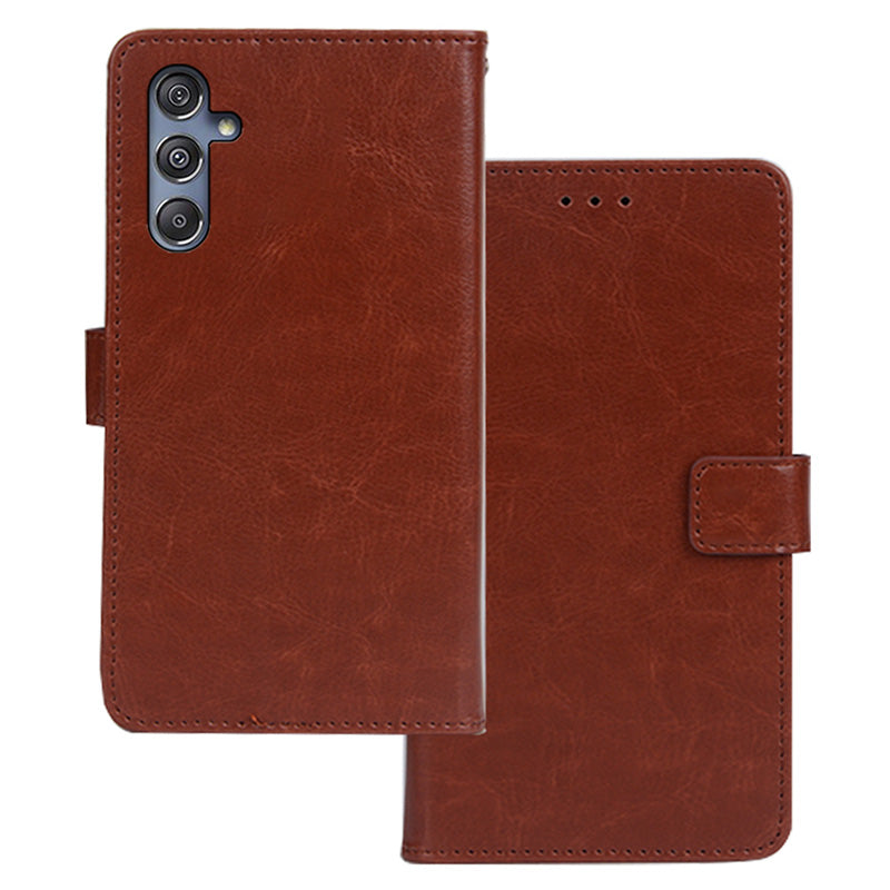 IDEWEI For Samsung Galaxy M34 5G / F34 5G Case Wallet Stand Leather Cover - Brown