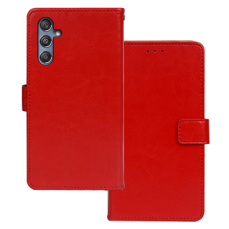 IDEWEI For Samsung Galaxy M34 5G / F34 5G Case Wallet Stand Leather Cover - Red