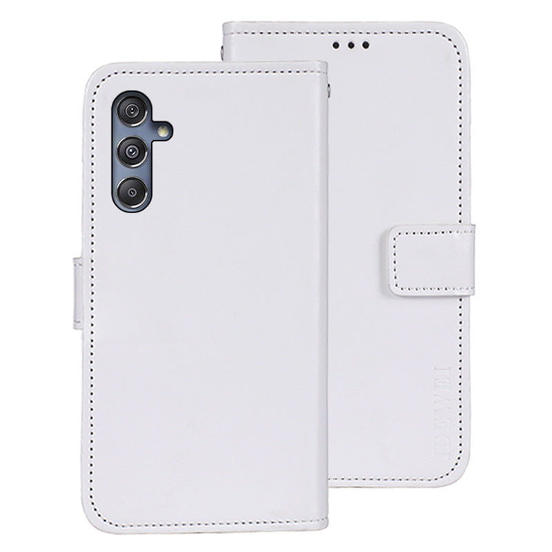 IDEWEI For Samsung Galaxy M34 5G / F34 5G Case Crazy Horse Texture Wallet Cover - White