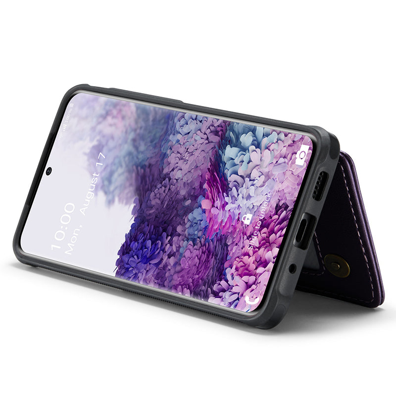 CASEME C22 Series for Samsung Galaxy S20 Plus 4G / 5G Case 5 Card Slots Phone Kickstand Cover - Purple