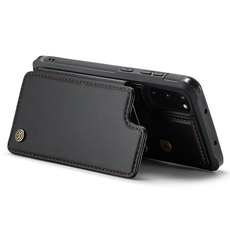 CASEME C22 Series for Samsung Galaxy S20 FE / FE 5G / S20 Lite / S20 FE 2022 Phone Case with 5 Card Slots Kickstand - Black