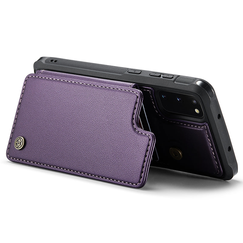 CASEME C22 Series for Samsung Galaxy S20 FE / FE 5G / S20 Lite / S20 FE 2022 Phone Case with 5 Card Slots Kickstand - Purple