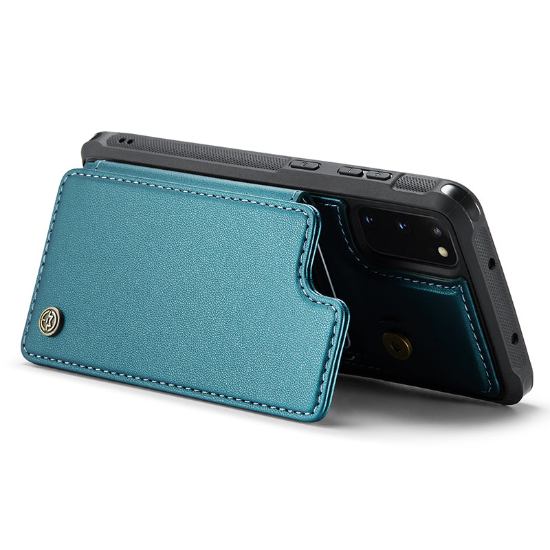 CASEME C22 Series for Samsung Galaxy S20 FE / FE 5G / S20 Lite / S20 FE 2022 Phone Case with 5 Card Slots Kickstand - Green